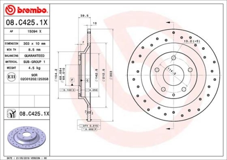 Тормозные диски BREMBO 08C4251X