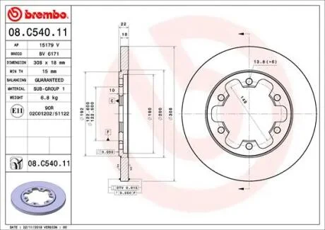 Тормозной диск BREMBO 08.C540.11