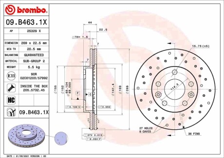 Гальмівні диски BREMBO 09B4631X