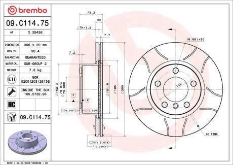Гальмівний диск BREMBO 09C11475