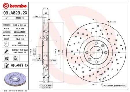 Тормозной диск BREMBO 09.D096.13