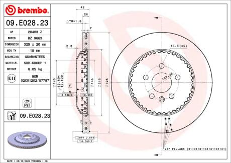 Гальмівний диск BREMBO 09.E028.23