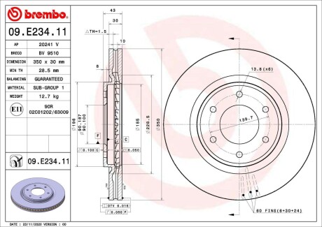 Гальмівний диск BREMBO 09.E234.11