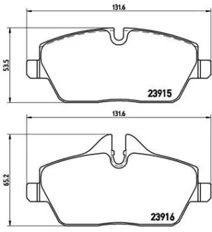 Колодка гальм. диск. MINI COOPER 06-,ONE 09-,CLUBMAN 2010-передн. (вир-во) BREMBO P06034