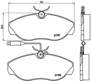 Гальмівні колодки, дискові BREMBO P23068