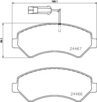 Гальмівні колодки, дискові BREMBO P23 161