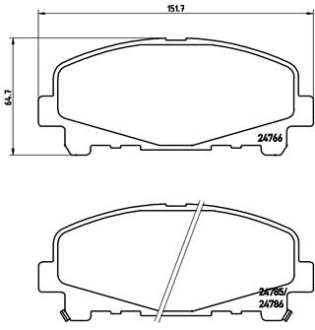 Гальмівні колодки, тюнінг BREMBO P28043X (фото 1)