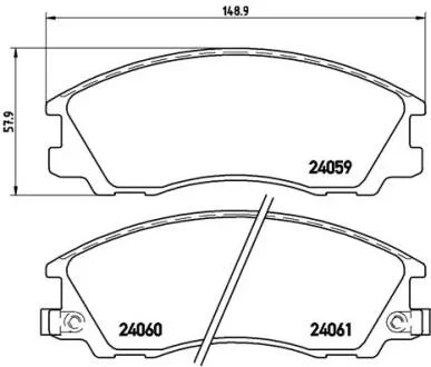 Тормозные колодки дисковые BREMBO P30 017