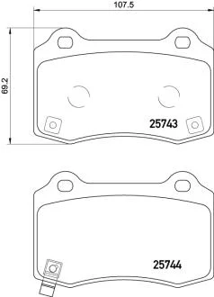 Гальмівні колодки, дискові BREMBO P 30 074E
