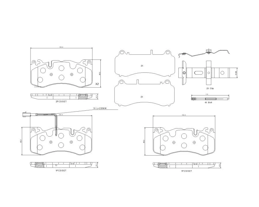 Комплект гальмівних колодок BREMBO P48005 (фото 1)