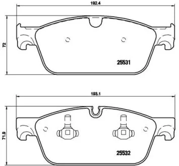 Гальмівні колодки, дискові BREMBO P50102