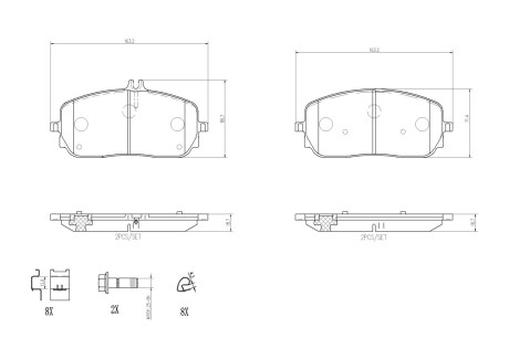 Тормозные колодки дисковые BREMBO P50 152