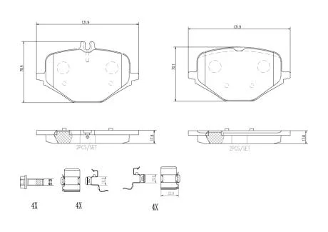 Комплект гальмівних колодок BREMBO P50167