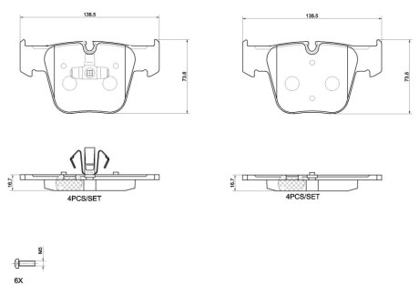 Гальмівні колодки, дискові BREMBO P50177