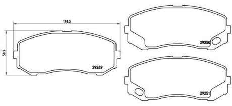 Гальмівні колодки, дискові BREMBO P54043