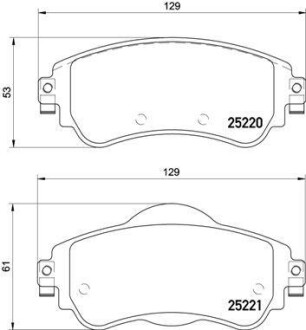 Гальмівні колодки, дискові BREMBO P61 105