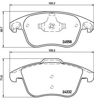 Гальмівні колодки, дискові BREMBO P61117