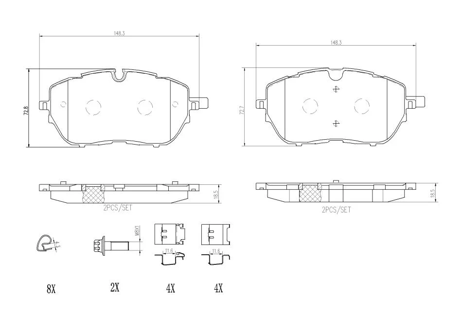 Тормозные колодки дисковые BREMBO P61 128 (фото 1)
