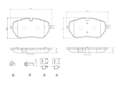 Гальмівні колодки дискові BREMBO P61 128