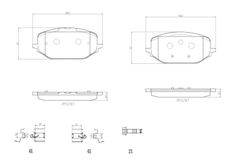 Гальмівні колодки, дискові BREMBO P61142