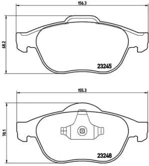 Тормозные колодки дисковые BREMBO P68 032