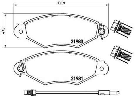 Гальмівні колодки, дискові BREMBO P68042