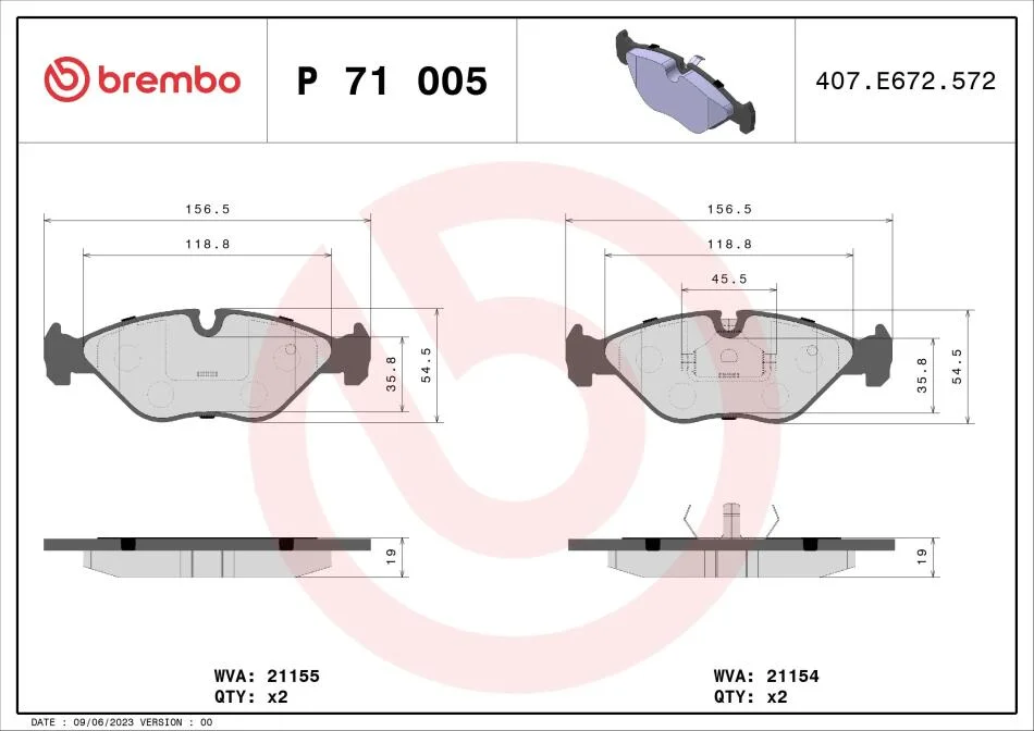 Гальмівні колодки дискові BREMBO P71005 (фото 1)