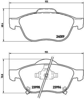 Гальмівні колодки дискові BREMBO P83043