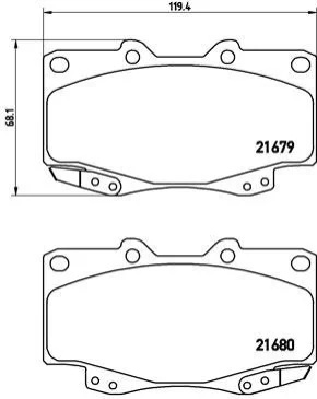 Тормозные колодки дисковые BREMBO P83069 (фото 1)