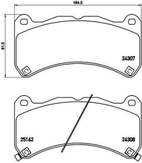 Тормозные колодки дисковые BREMBO P83 146 (фото 1)