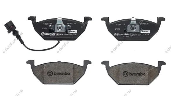 Тормозные колодки дисковые BREMBO P85 072X (фото 1)
