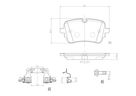 Гальмівні колодки, дискові BREMBO P85 190