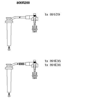 Комплект проводов FORD Mondeo "2,5-3,0(V6) "R "94-07 BREMI 800R200 (фото 1)