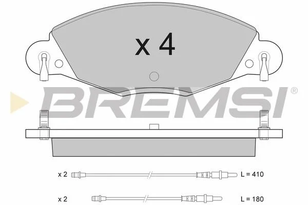 Гальмівні колодки перед. CITROEN C5 1.8-3.0 01-08 (BOSCH) BREMSI BP2937 (фото 1)