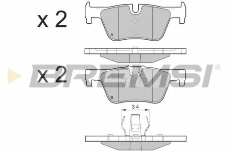 Гальмівні колодки зад. F36/F23/F34/F22/F33/F32/F21/F31/F20/F30 11- BREMSI BP3494
