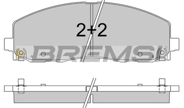 Тормозные колодки пер. Fiat Freemont 11-/Dodge Caravan 08- (183x63.2x19.5) BREMSI BP3543 (фото 1)