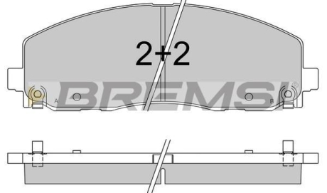 Тормозные колодки пер. Fiat Freemont 11-/Dodge Caravan 08- (183x63.2x19.5) BREMSI BP3543