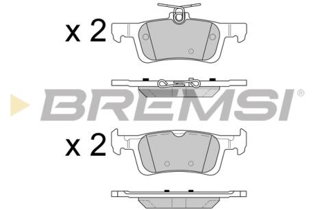 Гальмівні колодки зад. FIESTA VII/PEUGEOT 308 1.2-2.0 13- (ATE-TEVES) BREMSI BP3602
