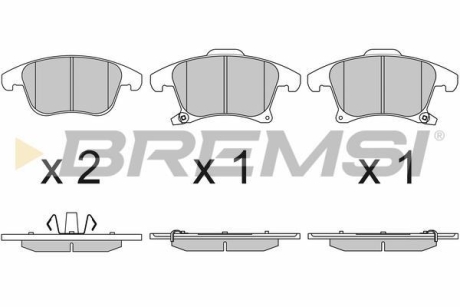 Тормозные колодки пер. Ford Galaxy III/Mondeo V/S-Max 14- (155.2x66.6x19.9) BREMSI BP3655 (фото 1)