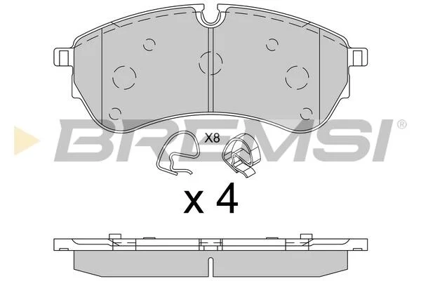 Тормозные колодки пер. VW Crafter 2.0TDI/Man TGE 16- (163.6x67.4x20.7) BREMSI BP3846 (фото 1)
