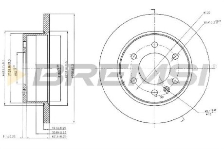 Гальмівний диск зад. Sprinter/Crafter 06- (3.0-3.5t) BREMSI CD5311S