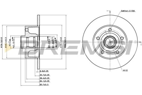 Гальмівний диск зад. Audi A4 94-01 (245x10) BREMSI CD6830S