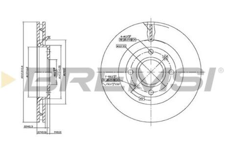 Гальмівний диск перед. Berlingo/Partner 01- (-ESP/266мм) BREMSI CD7140V