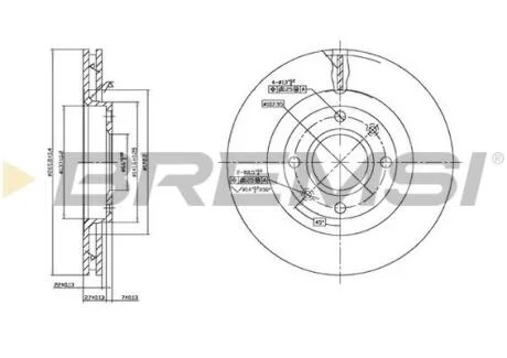 Гальмівний диск перед. Berlingo/Partner 01- (-ESP/266мм) BREMSI CD7140V