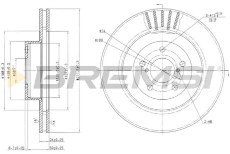 Гальмівний диск BRZ/Forester/Impreza/Legacy/Outback (09-21) BREMSI CD7175V