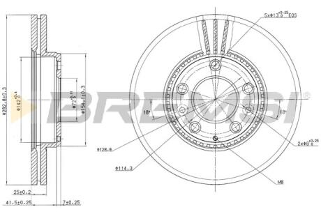 Гальмівний диск перед. Mazda 6 (05-08) BREMSI CD7210V