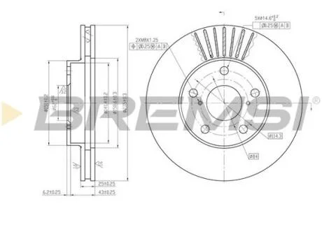 Гальмівний диск пер. RAV 4 01-05 BREMSI CD7216V