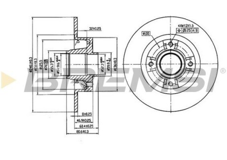 Тормозной диск зад. Megane II/Clio III/Modus 02- (240x8) BREMSI CD7369S