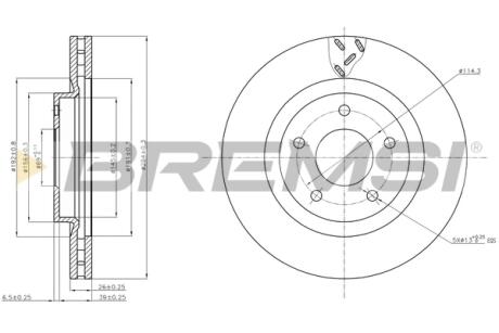 Гальмівний диск пер. COMPASS/PATRIOT 2.0-2.4 06- BREMSI CD7624V