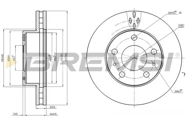 Тормозной диск перед Ducato/Boxer 06- (300x32) BREMSI CD7718V (фото 1)